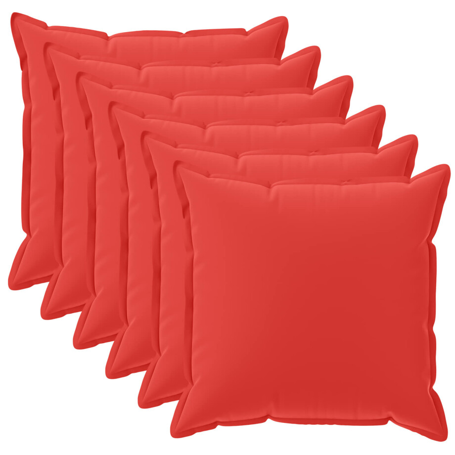 vidaXL Kussensloop 6 st HOUTEN Rood 45 x 45 cm Polyester vidaXL Kussensloop 6 st HOUTEN Rood 45 x 45 cm Polyester afbeelding 1