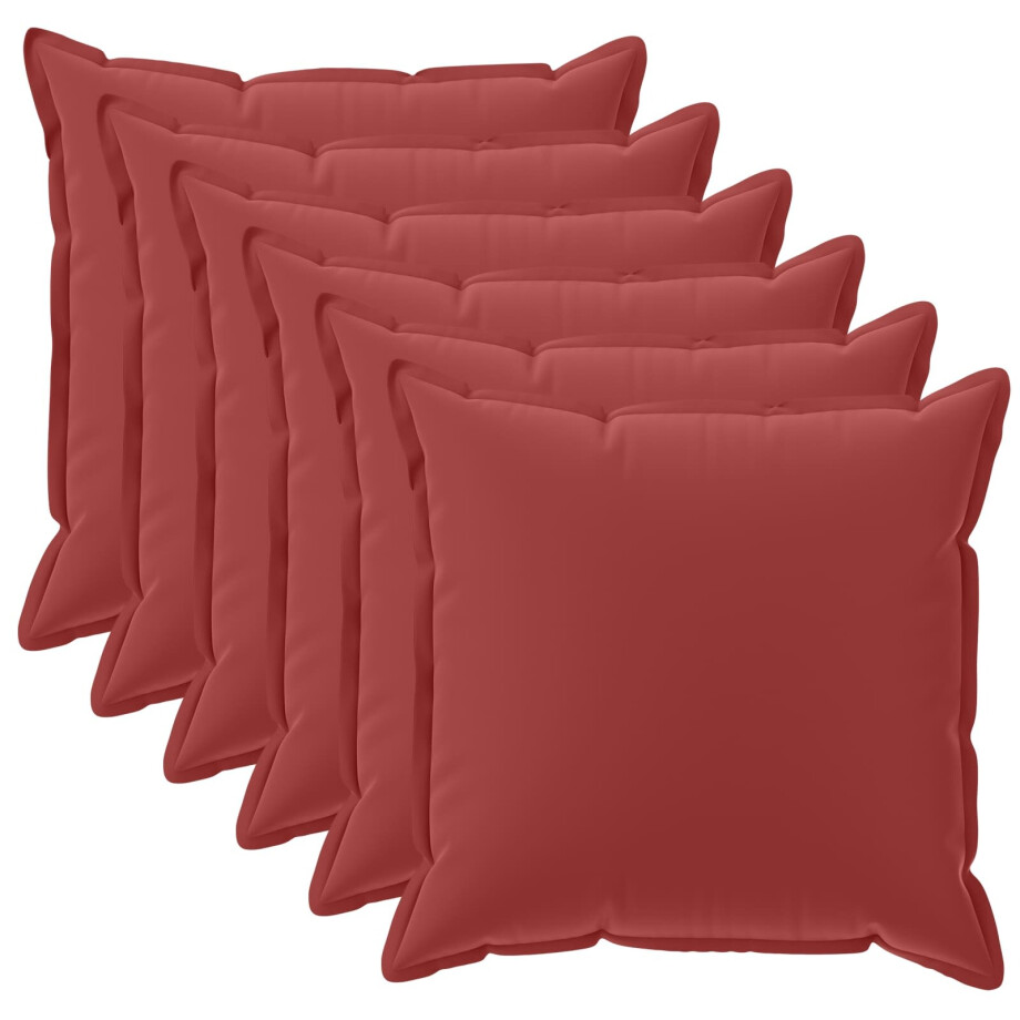 vidaXL Kussensloop 6 st HOUTEN Wijnrood 45 x 45 cm Polyester vidaXL Kussensloop 6 st HOUTEN Wijnrood 45 x 45 cm Polyester afbeelding 1