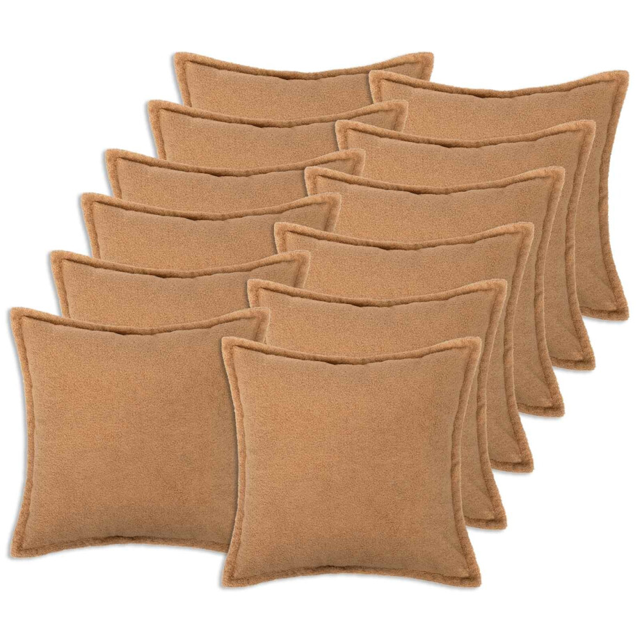 vidaXL Kussensloop 12 pcs HOUTEN Beige 50 x 50 cm Bouclé vidaXL Kussensloop 12 pcs HOUTEN Beige 50 x 50 cm Bouclé afbeelding 1