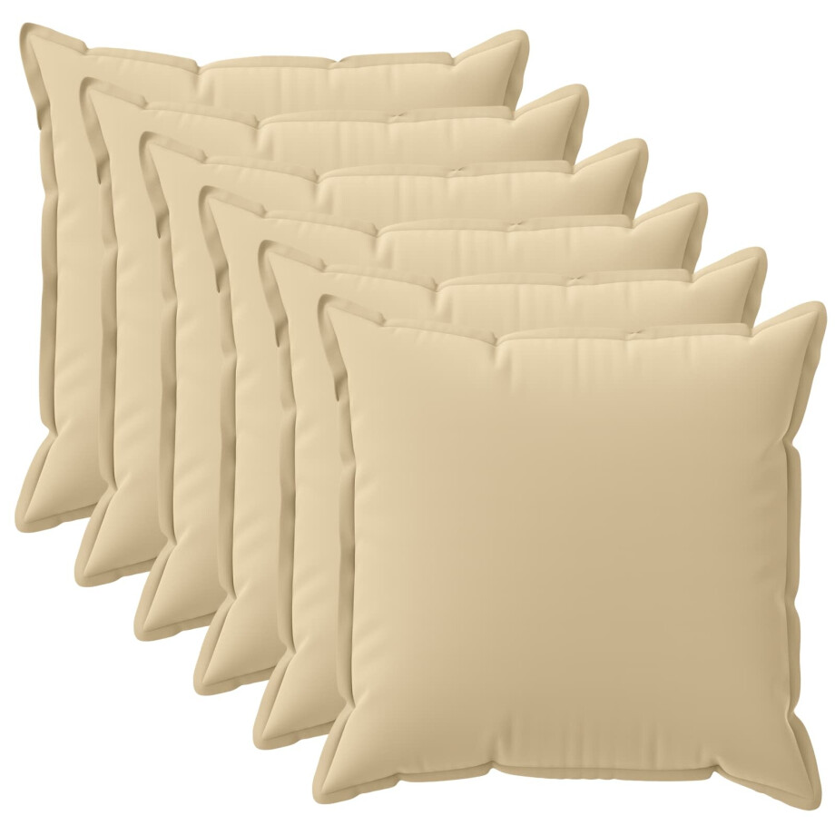 vidaXL Kussensloop 6 st HOUTEN Beige 50 x 50 cm Polyester vidaXL Kussensloop 6 st HOUTEN Beige 50 x 50 cm Polyester afbeelding 1