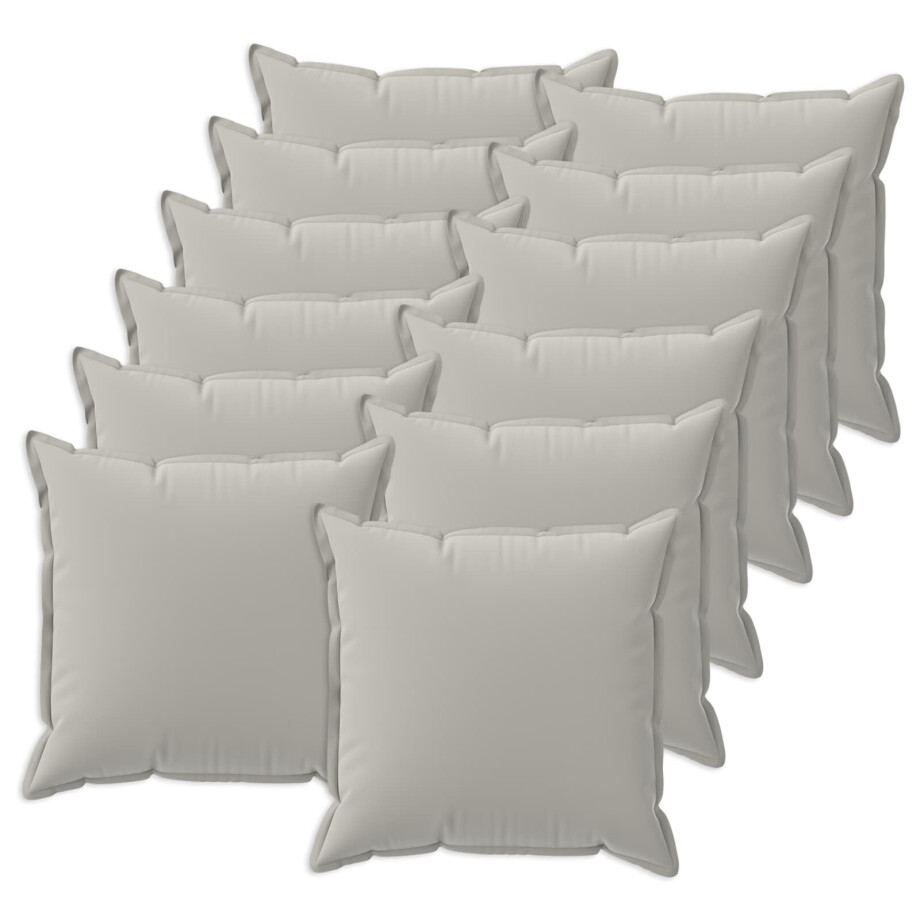 vidaXL Kussensloop 12 st HOUTEN Grijs 50 x 50 cm Polyester afbeelding 1