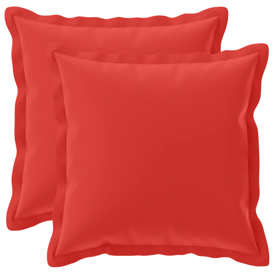 vidaXL Kussensloop 2 st HOUTEN Rood 50 x 50 cm Polyester afbeelding 1
