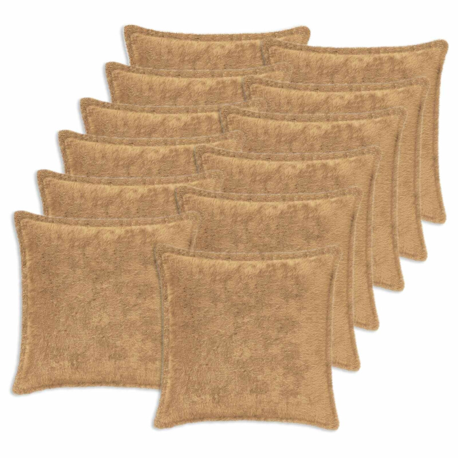 vidaXL Kussensloop 12 st HOUTEN Taupe 50 x 50 cm Nep Konijnenbont vidaXL Kussensloop 12 st HOUTEN Taupe 50 x 50 cm Nep Konijnenbont afbeelding 1