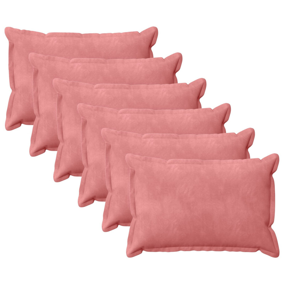 vidaXL Kussensloop 6 pcs HOUTEN Roze 50 x 70 cm Fluweel vidaXL Kussensloop 6 pcs HOUTEN Roze 50 x 70 cm Fluweel afbeelding 1
