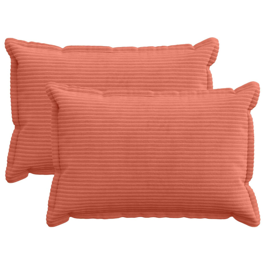 vidaXL Kussensloop 2 st HOUTEN Rood-oranje 50 x 70 cm corduroy afbeelding 1