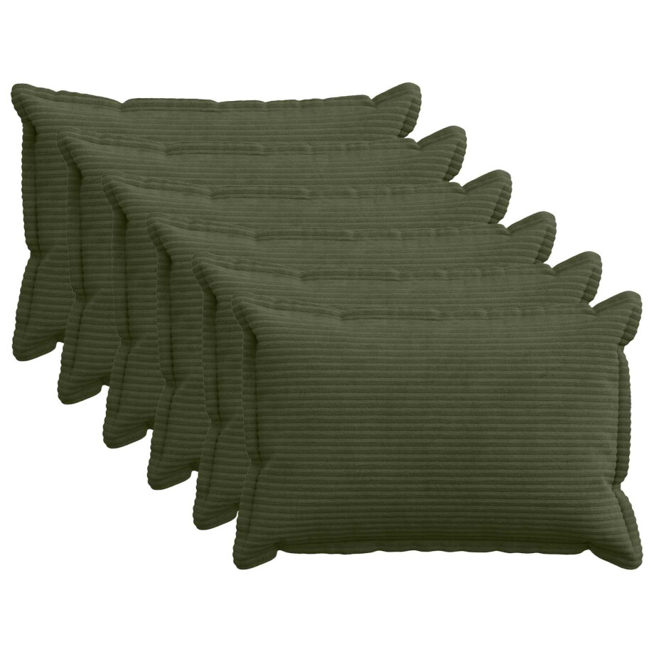 vidaXL Kussensloop 6 st HOUTEN Groen 50 x 70 cm corduroy vidaXL Kussensloop 6 st HOUTEN Groen 50 x 70 cm corduroy afbeelding 1