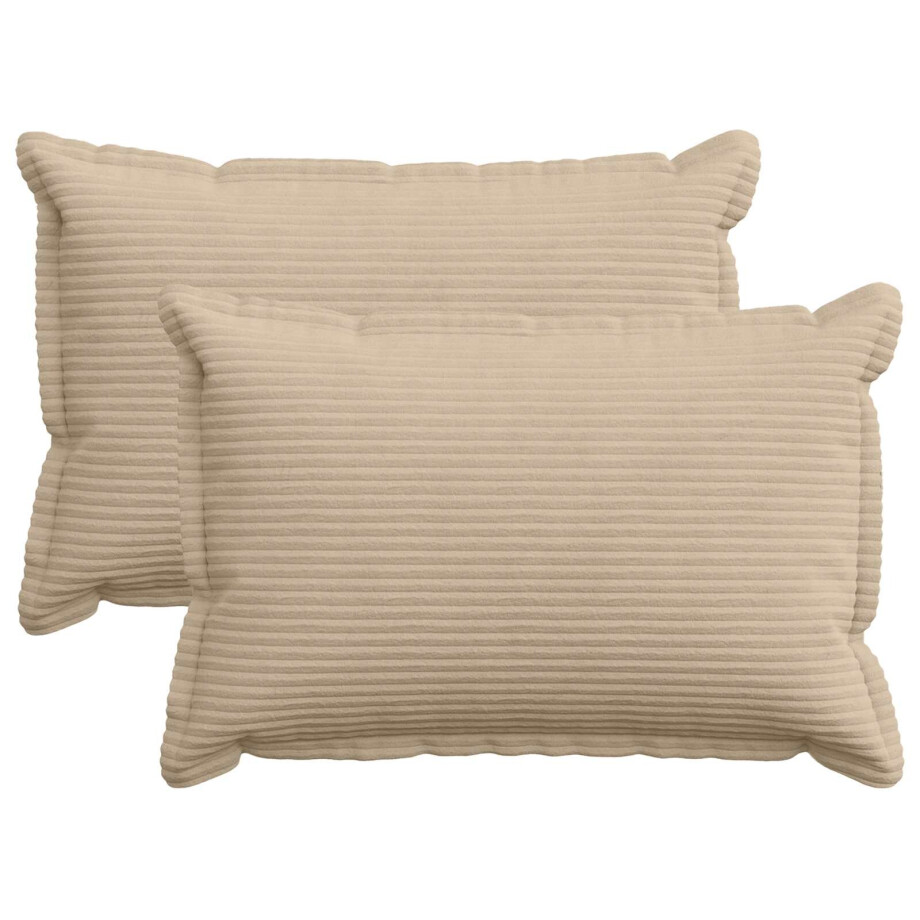 vidaXL Kussensloop 2 st HOUTEN Taupe 50 x 70 cm corduroy vidaXL Kussensloop 2 st HOUTEN Taupe 50 x 70 cm corduroy afbeelding 1