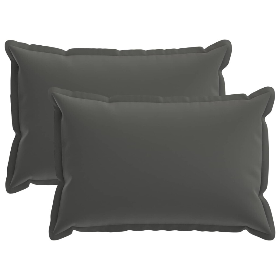 vidaXL Kussensloop 2 st HOUTEN Antraciet 50 x 70 cm Polyester afbeelding 1