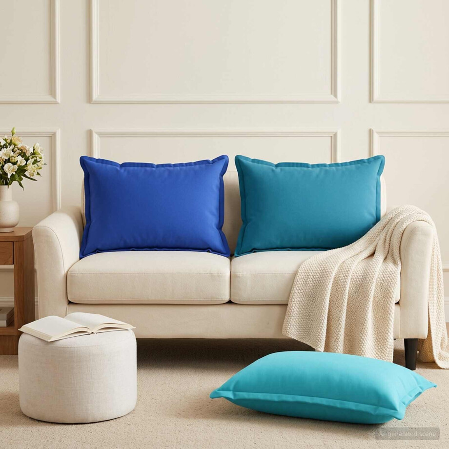 vidaXL Kussensloop 6 st HOUTEN Turquoise 50 x 70 cm Polyester vidaXL Kussensloop 6 st HOUTEN Turquoise 50 x 70 cm Polyester afbeelding 1