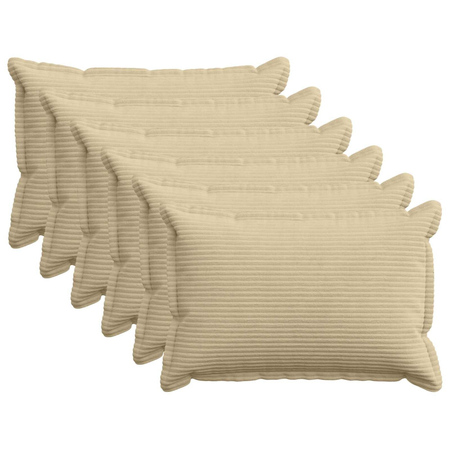 vidaXL Kussensloop 6 st HOUTEN Lichtgroen Grijs 50 x 75 cm corduroy afbeelding 1