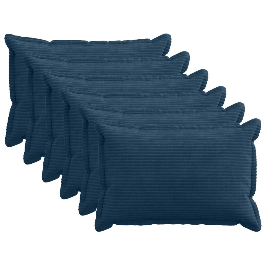 vidaXL Kussensloop 6 st HOUTEN Marineblauw 50 x 75 cm corduroy vidaXL Kussensloop 6 st HOUTEN Marineblauw 50 x 75 cm corduroy afbeelding 1