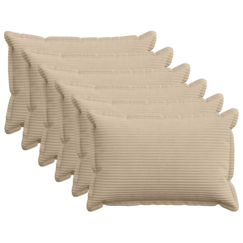 vidaXL Kussensloop 6 st HOUTEN Taupe 50 x 75 cm corduroy vidaXL Kussensloop 6 st HOUTEN Taupe 50 x 75 cm corduroy afbeelding 1