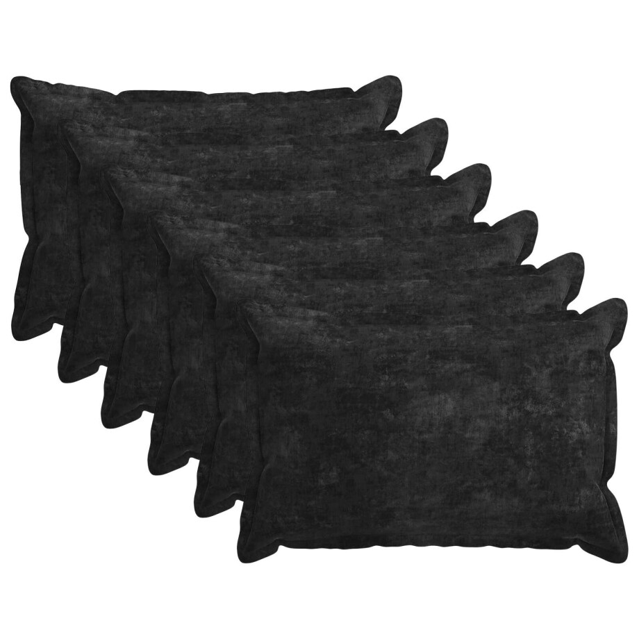 vidaXL Kussensloop 6 st HOUTEN Antraciet 50 x 75 cm Chenille Stof vidaXL Kussensloop 6 st HOUTEN Antraciet 50 x 75 cm Chenille Stof afbeelding 1