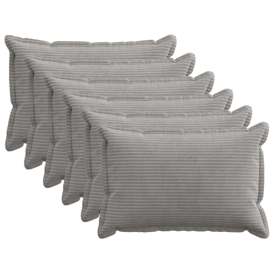 vidaXL Kussensloop 6 st HOUTEN Lichtgrijs 50 x 80 cm corduroy vidaXL Kussensloop 6 st HOUTEN Lichtgrijs 50 x 80 cm corduroy afbeelding 1