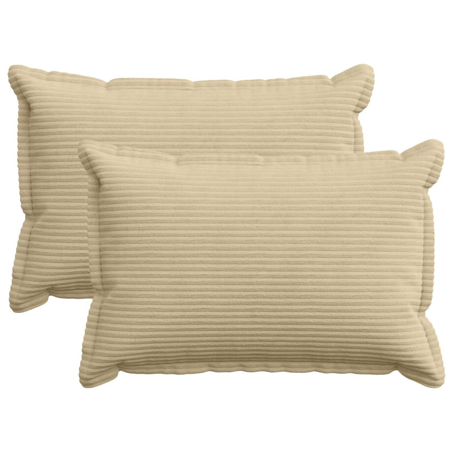 vidaXL Kussensloop 2 st HOUTEN Lichtgroen Grijs 50 x 80 cm corduroy afbeelding 1