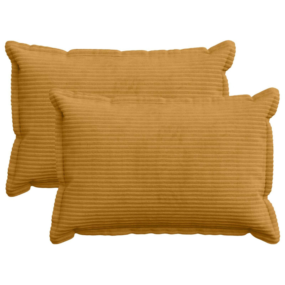 vidaXL Kussensloop 2 st HOUTEN Geel 50 x 80 cm corduroy vidaXL Kussensloop 2 st HOUTEN Geel 50 x 80 cm corduroy afbeelding 1