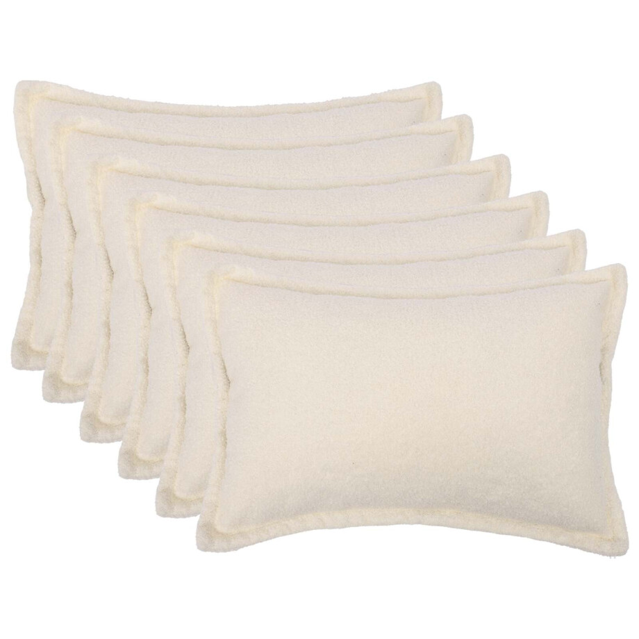 vidaXL Kussensloop 6 pcs HOUTEN Crèmekleurig 50 x 80 cm Bouclé vidaXL Kussensloop 6 pcs HOUTEN Crèmekleurig 50 x 80 cm Bouclé afbeelding 1