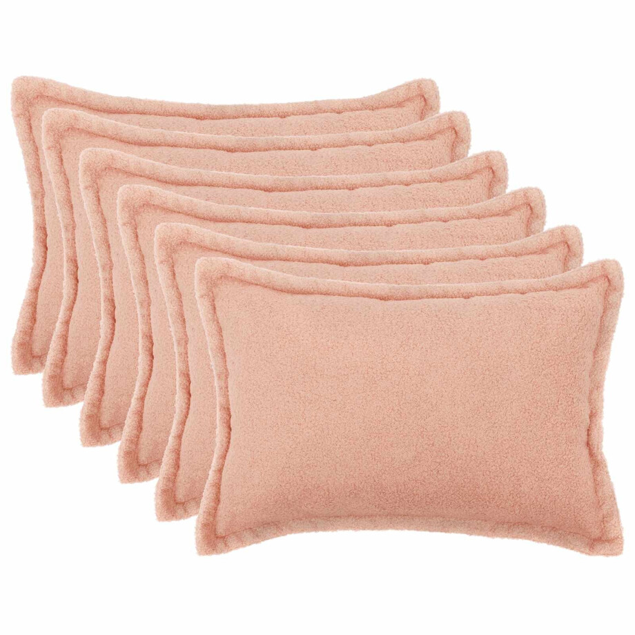 vidaXL Kussensloop 6 pcs HOUTEN Roze 50 x 80 cm Bouclé vidaXL Kussensloop 6 pcs HOUTEN Roze 50 x 80 cm Bouclé afbeelding 1