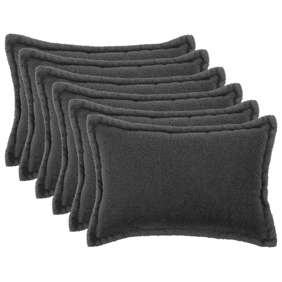 vidaXL Kussensloop 6 pcs HOUTEN Donkergrijs 50 x 80 cm Bouclé vidaXL Kussensloop 6 pcs HOUTEN Donkergrijs 50 x 80 cm Bouclé afbeelding 1