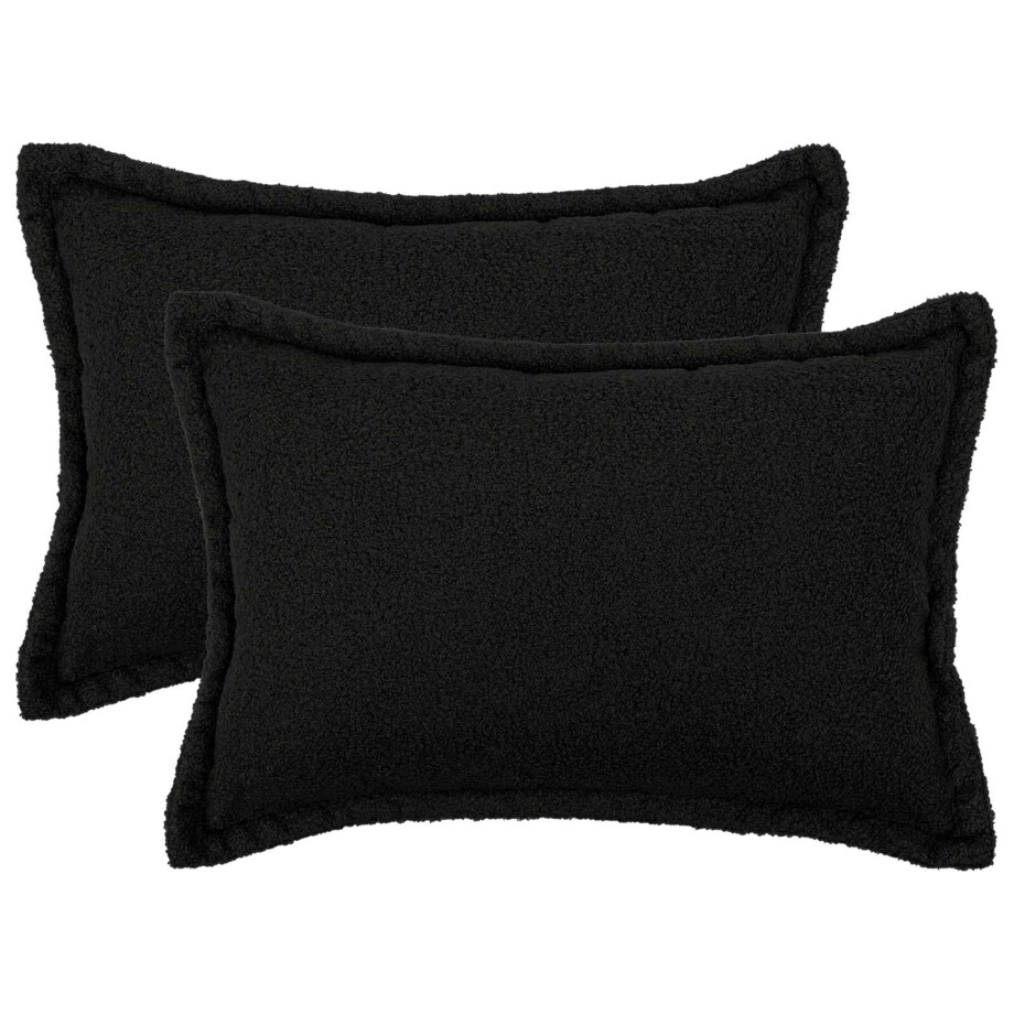 vidaXL Kussensloop 2 pcs HOUTEN Zwart 50 x 80 cm Bouclé vidaXL Kussensloop 2 pcs HOUTEN Zwart 50 x 80 cm Bouclé afbeelding 1