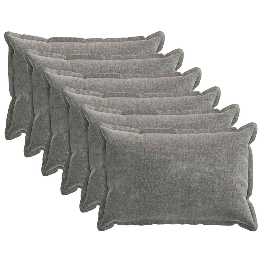 vidaXL Kussensloop 6 st HOUTEN Donkergrijs 50 x 80 cm Chenille Stof vidaXL Kussensloop 6 st HOUTEN Donkergrijs 50 x 80 cm Chenille Stof afbeelding 1