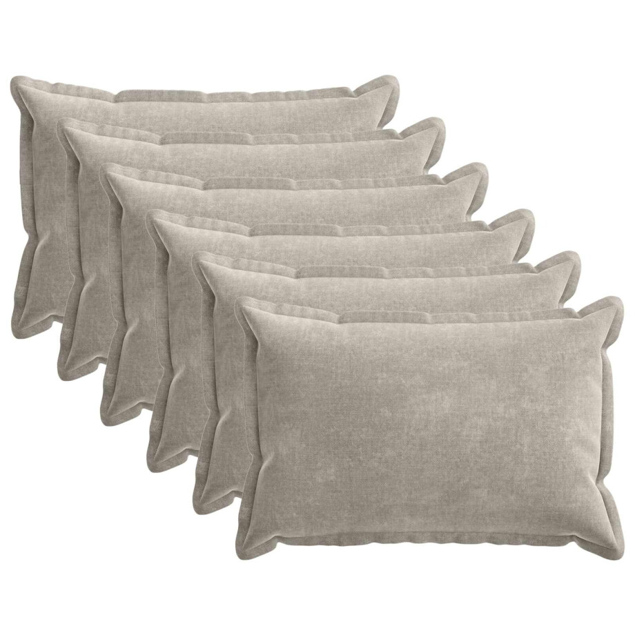 vidaXL Kussensloop 6 st HOUTEN Lichtgrijs 50 x 80 cm Chenille Stof vidaXL Kussensloop 6 st HOUTEN Lichtgrijs 50 x 80 cm Chenille Stof afbeelding 1