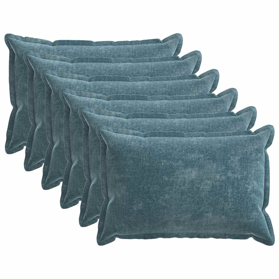 vidaXL Kussensloop 6 st HOUTEN Blauw 50 x 80 cm Chenille Stof vidaXL Kussensloop 6 st HOUTEN Blauw 50 x 80 cm Chenille Stof afbeelding 1