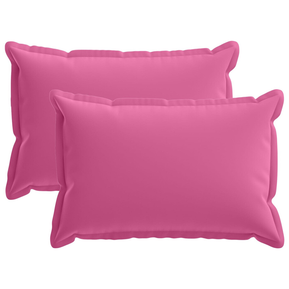 vidaXL Kussensloop 2 st HOUTEN Roze 50 x 80 cm Polyester afbeelding 1