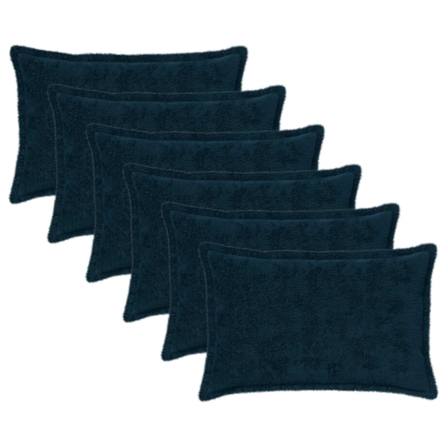 vidaXL Kussensloop 6 st HOUTEN Marineblauw 50 x 80 cm Nep Konijnenbont vidaXL Kussensloop 6 st HOUTEN Marineblauw 50 x 80 cm Nep Konijnenbont afbeelding 1