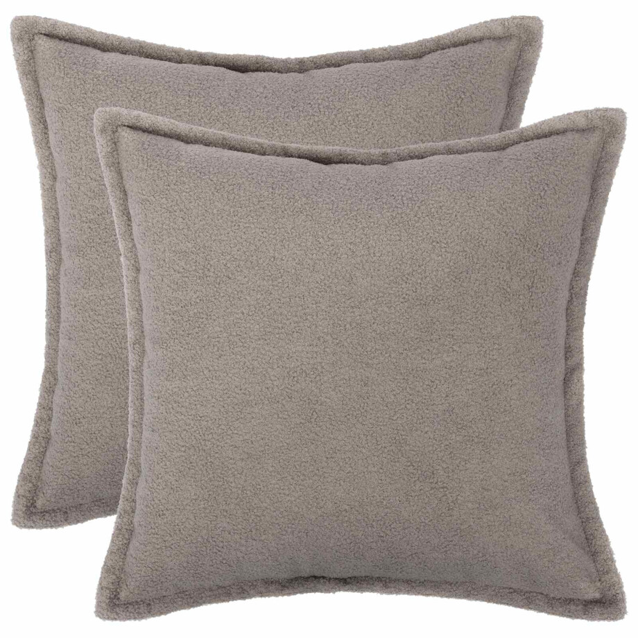 vidaXL Kussensloop 2 pcs HOUTEN Lichtgrijs 55 x 55 cm Bouclé vidaXL Kussensloop 2 pcs HOUTEN Lichtgrijs 55 x 55 cm Bouclé afbeelding 1