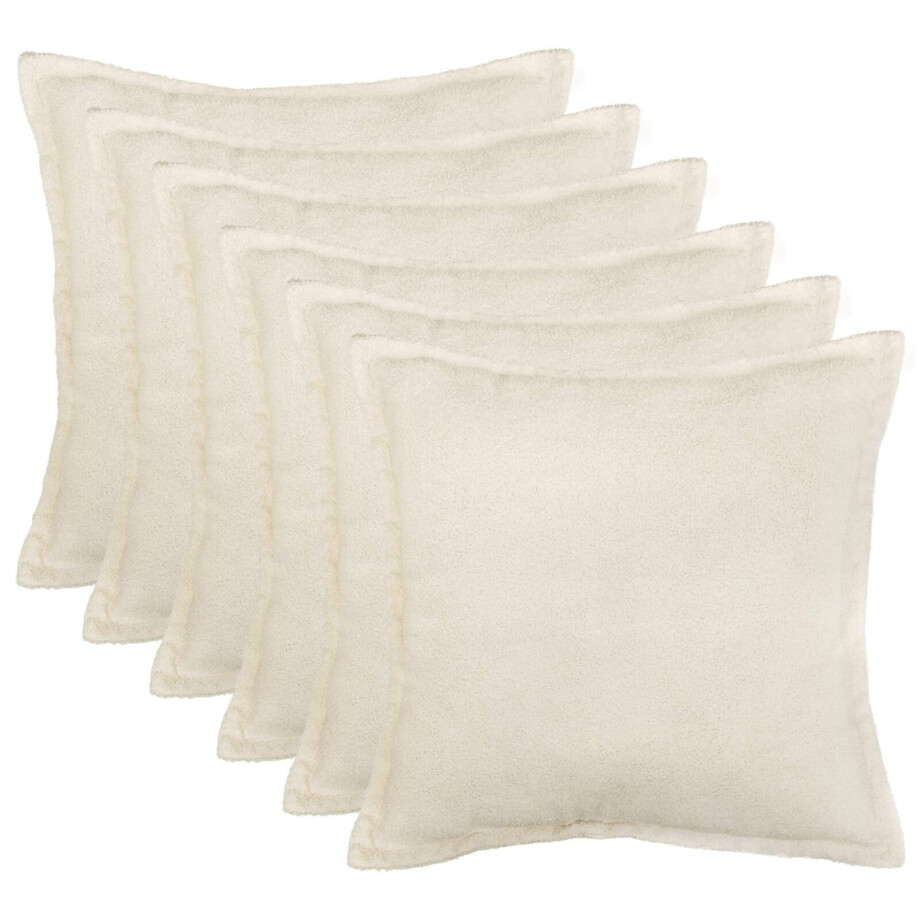 vidaXL Kussensloop 6 pcs HOUTEN Crèmekleurig 55 x 55 cm Bouclé vidaXL Kussensloop 6 pcs HOUTEN Crèmekleurig 55 x 55 cm Bouclé afbeelding 1