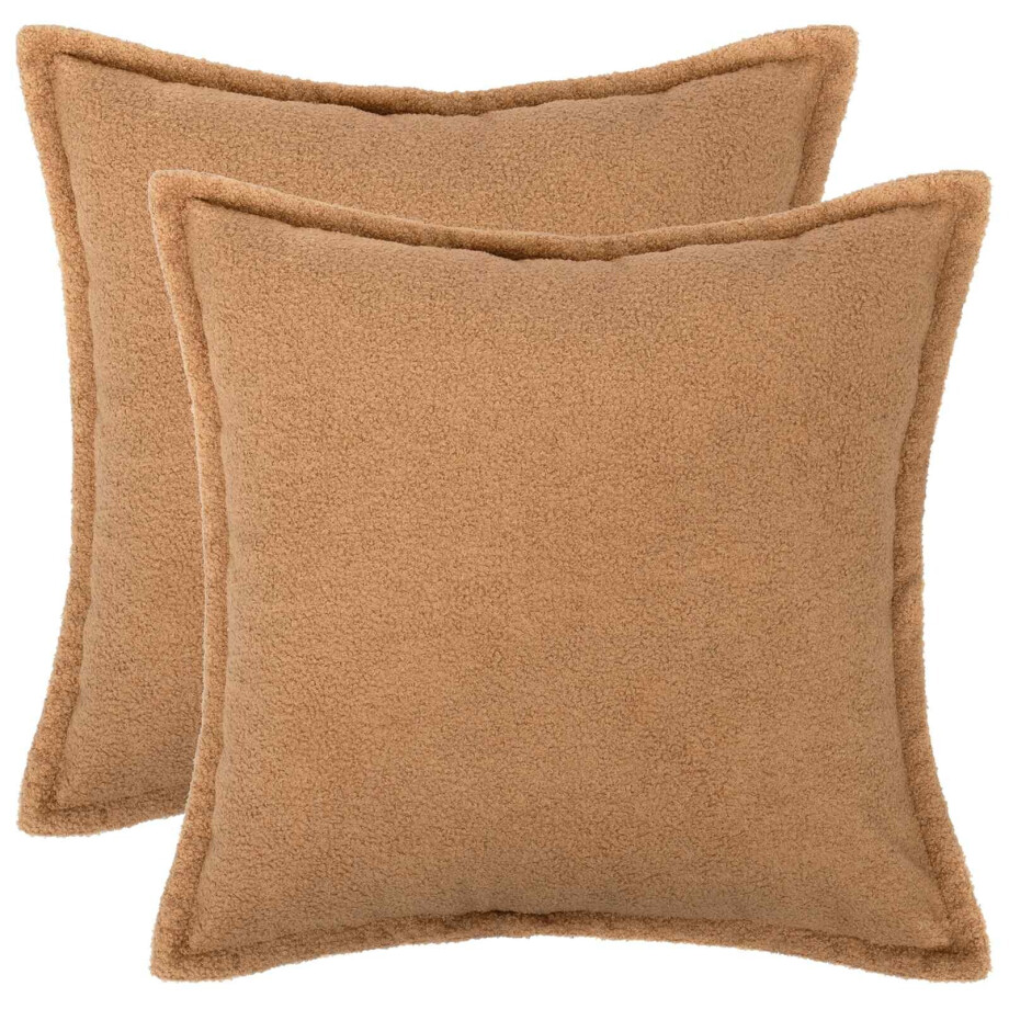 vidaXL Kussensloop 2 pcs HOUTEN Beige 55 x 55 cm Bouclé vidaXL Kussensloop 2 pcs HOUTEN Beige 55 x 55 cm Bouclé afbeelding 1