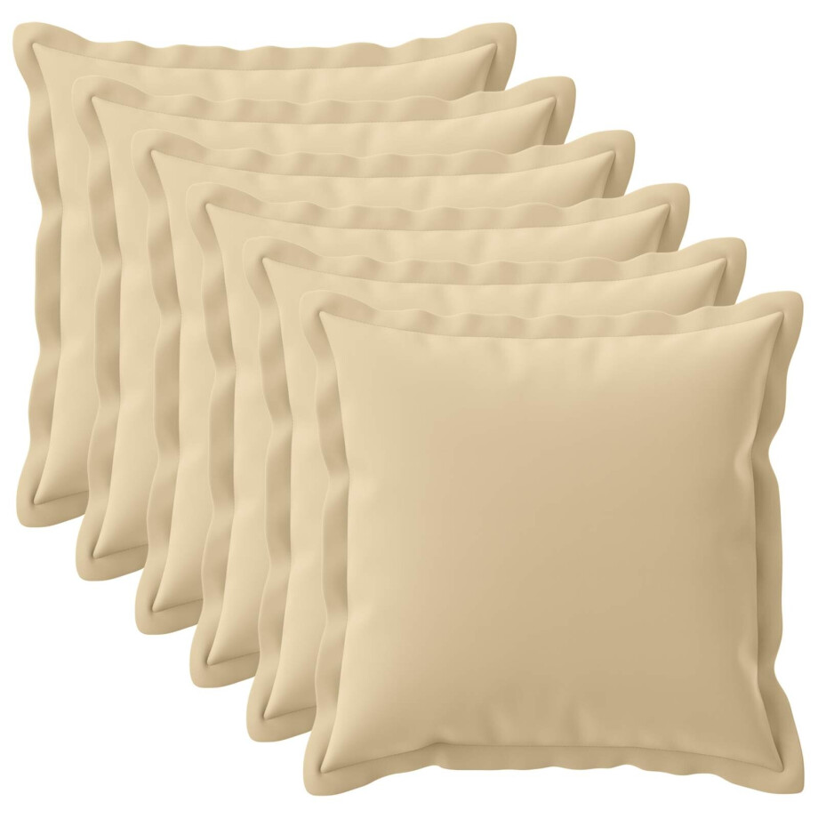 vidaXL Kussensloop 6 st HOUTEN Beige 55 x 55 cm Polyester vidaXL Kussensloop 6 st HOUTEN Beige 55 x 55 cm Polyester afbeelding 1