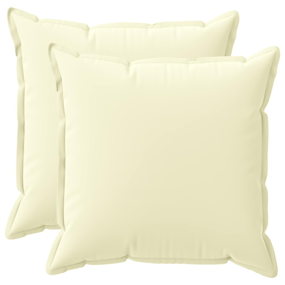 vidaXL Kussensloop 2 st HOUTEN Crèmekleurig 55 x 55 cm Polyester vidaXL Kussensloop 2 st HOUTEN Crèmekleurig 55 x 55 cm Polyester afbeelding 1