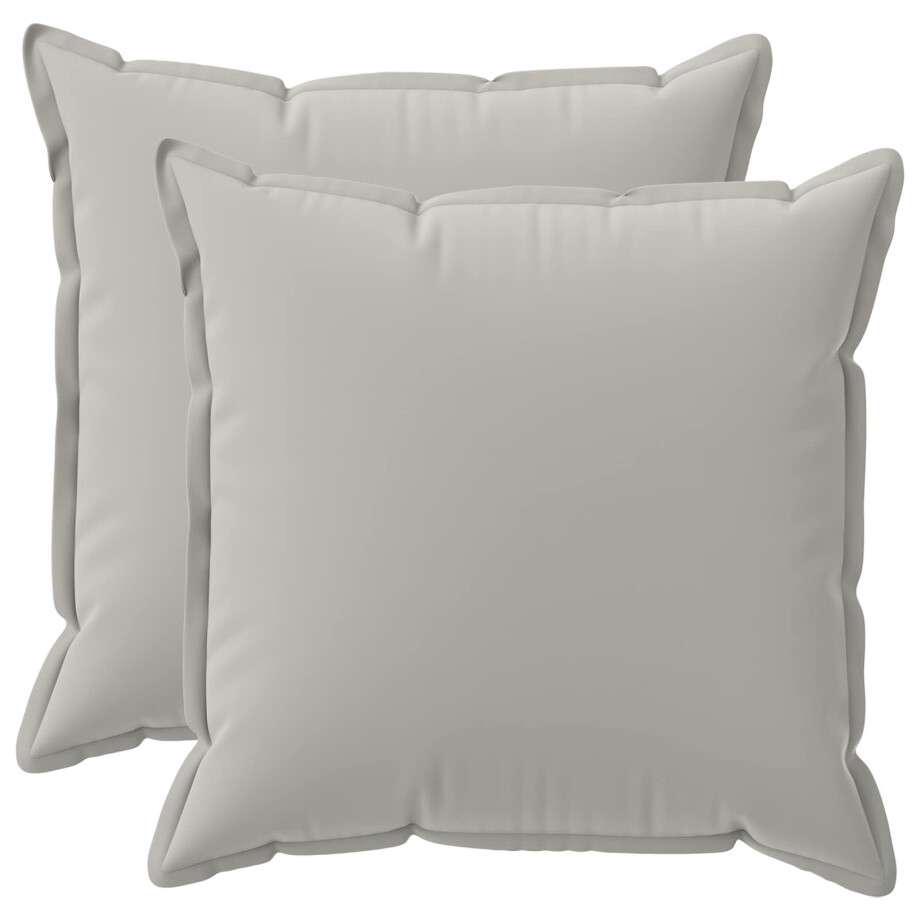 vidaXL Kussensloop 2 st HOUTEN Grijs 55 x 55 cm Polyester afbeelding 1