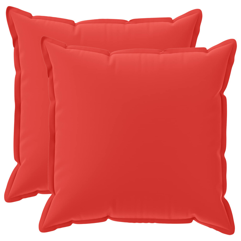 vidaXL Kussensloop 2 st HOUTEN Rood 55 x 55 cm Polyester afbeelding 1