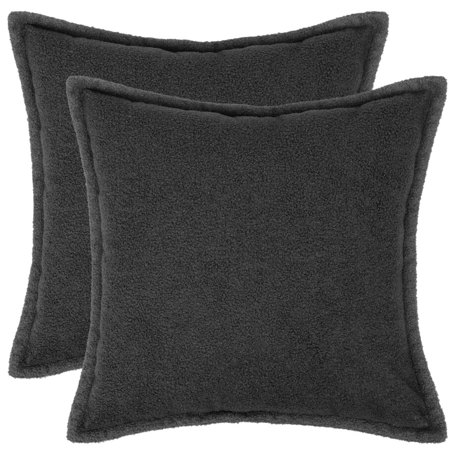 vidaXL Kussensloop 2 pcs HOUTEN Donkergrijs 60 x 60 cm Bouclé vidaXL Kussensloop 2 pcs HOUTEN Donkergrijs 60 x 60 cm Bouclé afbeelding 1