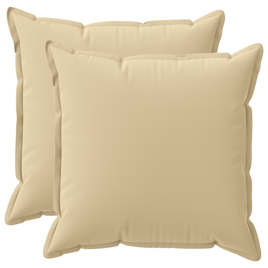 vidaXL Kussensloop 2 st HOUTEN Beige 60 x 60 cm Polyester vidaXL Kussensloop 2 st HOUTEN Beige 60 x 60 cm Polyester afbeelding 1