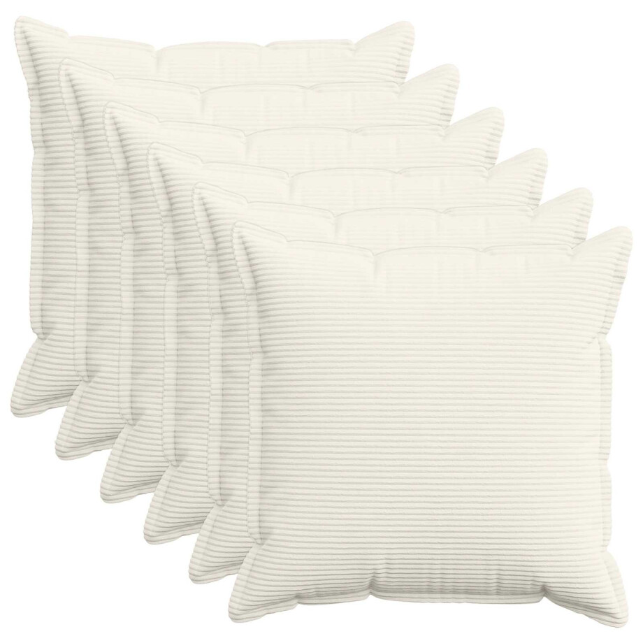 vidaXL Kussensloop 6 st HOUTEN Crèmekleurig 65 x 65 cm corduroy vidaXL Kussensloop 6 st HOUTEN Crèmekleurig 65 x 65 cm corduroy afbeelding 1