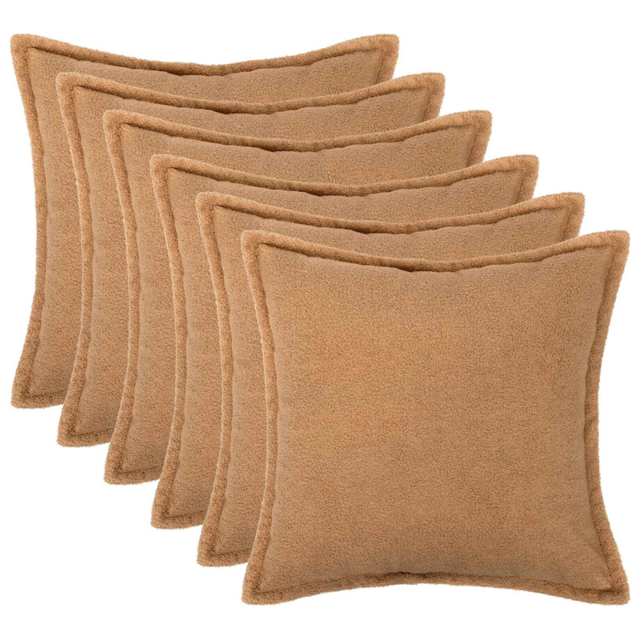 vidaXL Kussensloop 6 pcs HOUTEN Beige 65 x 65 cm Bouclé vidaXL Kussensloop 6 pcs HOUTEN Beige 65 x 65 cm Bouclé afbeelding 1