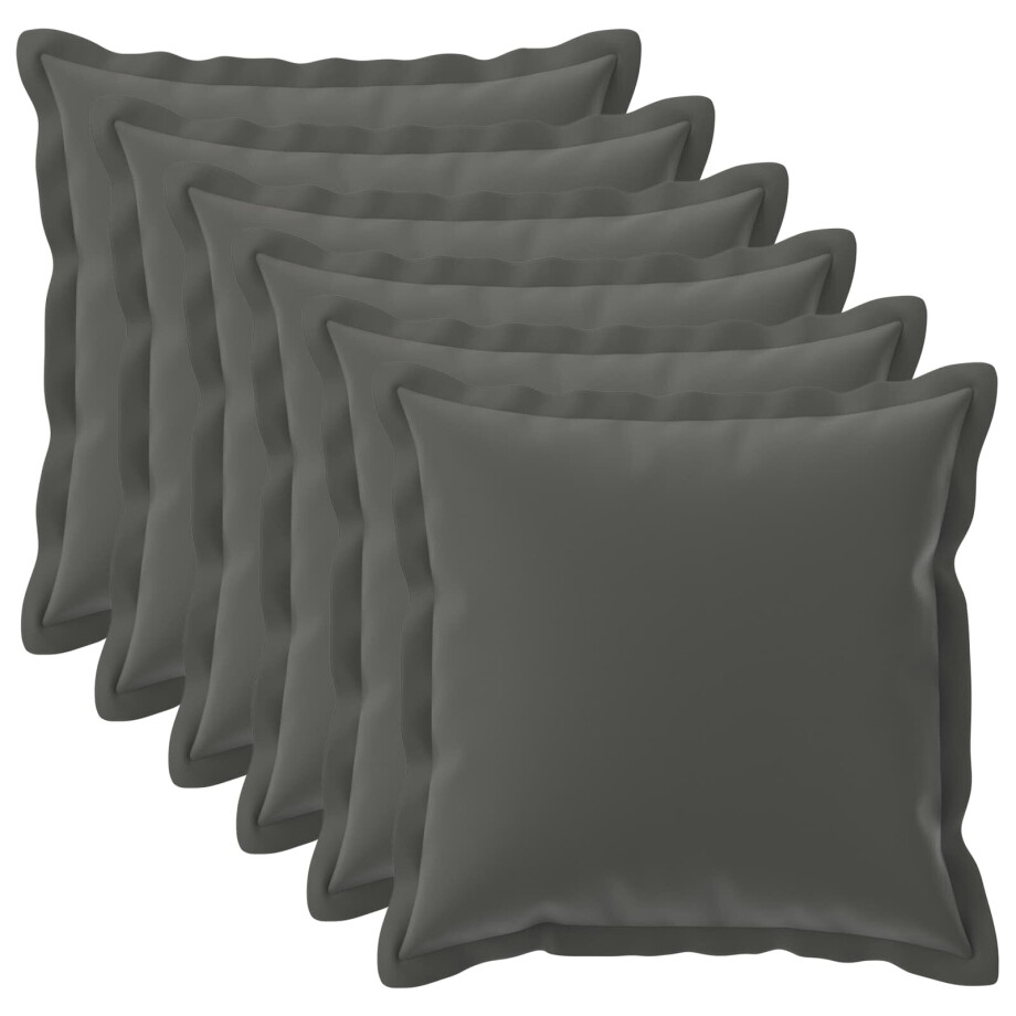 vidaXL Kussensloop 6 st HOUTEN Antraciet 65 x 65 cm Polyester vidaXL Kussensloop 6 st HOUTEN Antraciet 65 x 65 cm Polyester afbeelding 1