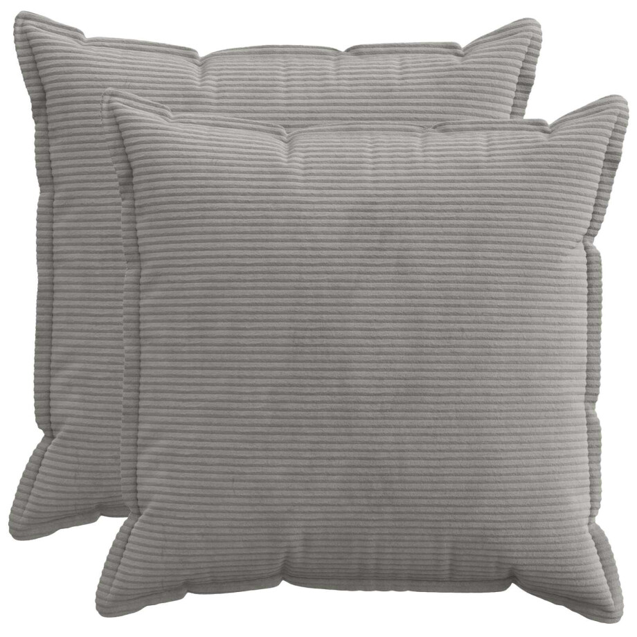 vidaXL Kussensloop 2 st HOUTEN Lichtgrijs 70 x 70 cm corduroy vidaXL Kussensloop 2 st HOUTEN Lichtgrijs 70 x 70 cm corduroy afbeelding 1