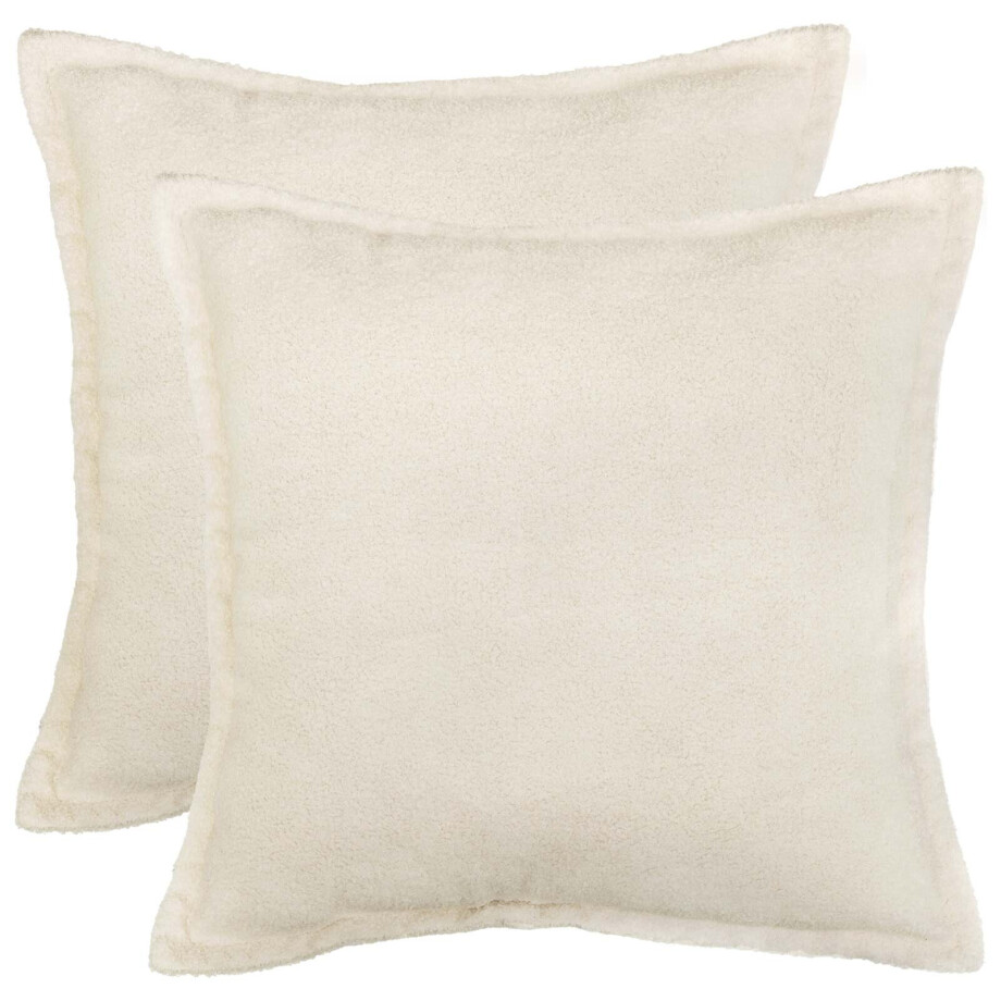 vidaXL Kussensloop 2 pcs HOUTEN Crèmekleurig 70 x 70 cm Bouclé vidaXL Kussensloop 2 pcs HOUTEN Crèmekleurig 70 x 70 cm Bouclé afbeelding 1