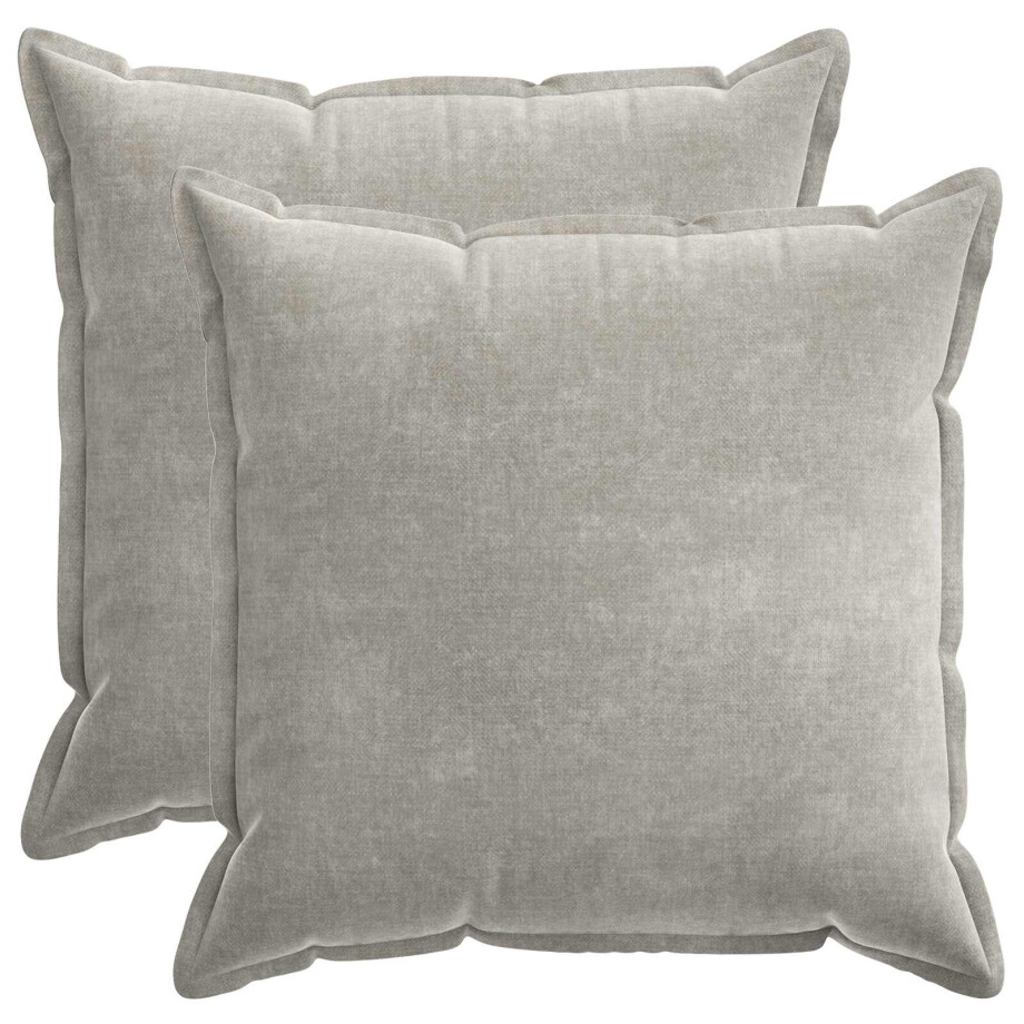 vidaXL Kussensloop 2 st HOUTEN Lichtgrijs 70 x 70 cm Chenille Stof afbeelding 1