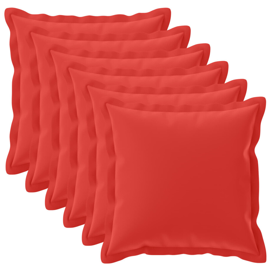 vidaXL Kussensloop 6 st HOUTEN Rood 70 x 70 cm Polyester vidaXL Kussensloop 6 st HOUTEN Rood 70 x 70 cm Polyester afbeelding 1