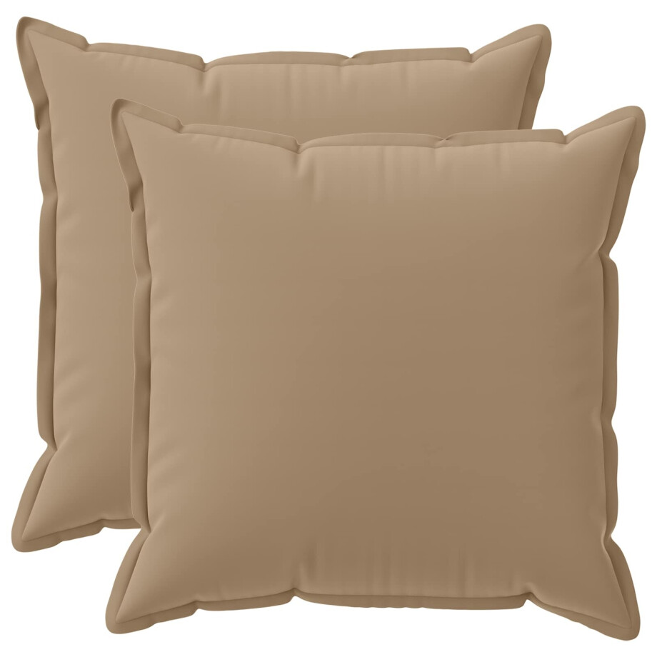 vidaXL Kussensloop 2 st HOUTEN Taupe 70 x 70 cm Polyester vidaXL Kussensloop 2 st HOUTEN Taupe 70 x 70 cm Polyester afbeelding 1