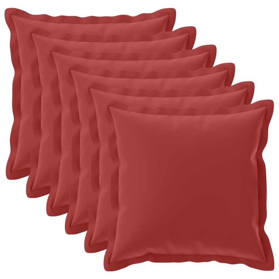 vidaXL Kussensloop 6 st HOUTEN Wijnrood 70 x 70 cm Polyester vidaXL Kussensloop 6 st HOUTEN Wijnrood 70 x 70 cm Polyester afbeelding 1