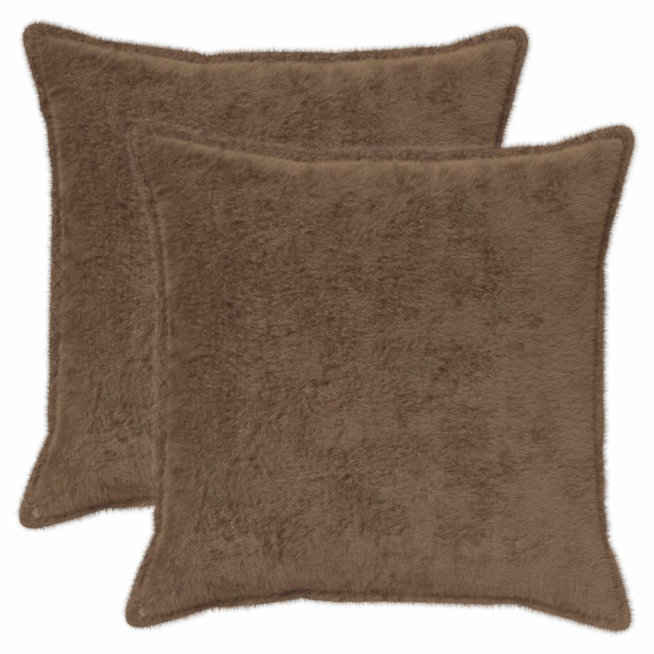 vidaXL Kussensloop 2 st HOUTEN Licht Bruin 70 x 70 cm Nep Konijnenbont vidaXL Kussensloop 2 st HOUTEN Licht Bruin 70 x 70 cm Nep Konijnenbont afbeelding 1