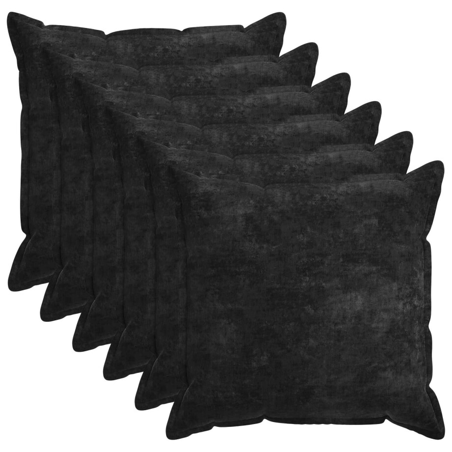 vidaXL Kussensloop 6 st HOUTEN Antraciet 80 x 80 cm Chenille Stof vidaXL Kussensloop 6 st HOUTEN Antraciet 80 x 80 cm Chenille Stof afbeelding 1