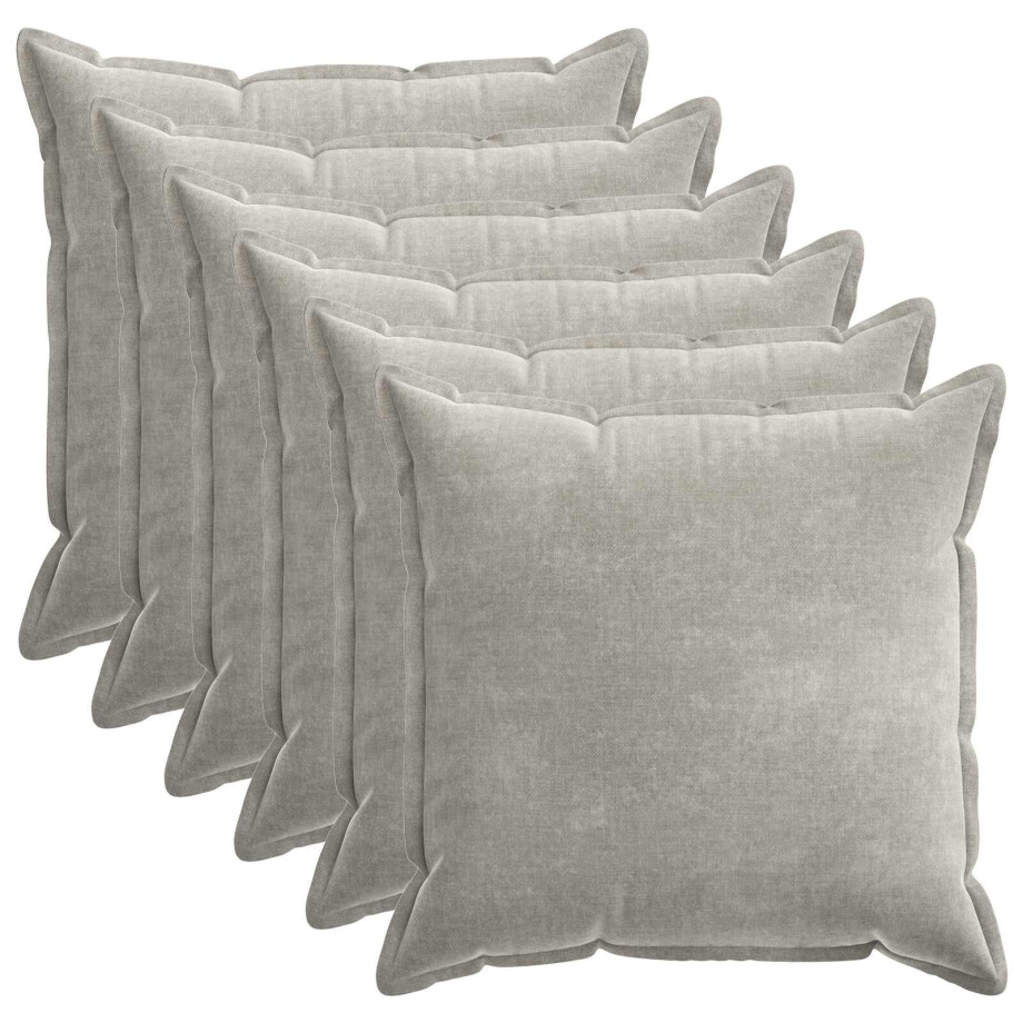 vidaXL Kussensloop 6 st HOUTEN Lichtgrijs 80 x 80 cm Chenille Stof vidaXL Kussensloop 6 st HOUTEN Lichtgrijs 80 x 80 cm Chenille Stof afbeelding 1